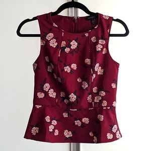 Banana Republic Sleeveless Floral Peplum Top